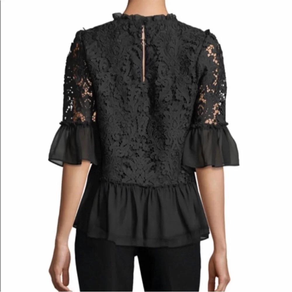 Kate Spade New York Lace‎ Bell-Sleeve Peplum Top